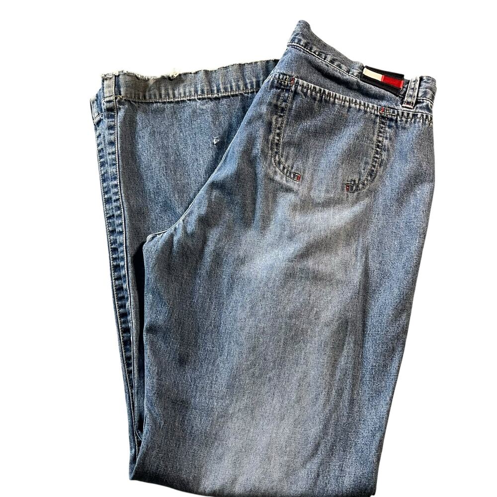 TOMMY HILFIGER Vintage Y2K Baggy Wide Leg 2002 Jeans Size 13 Light Wash -2948